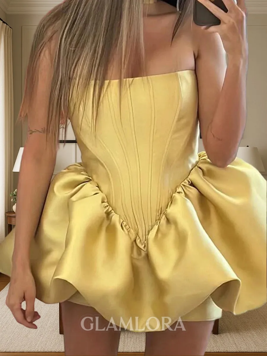 Fashion-forward A-line Straight Short/Mini Satin Corset Dress