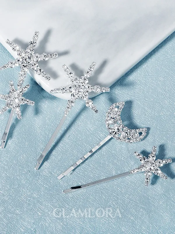 Brilliant Alloy With Rhinestone Hairpins(4 Pieces)