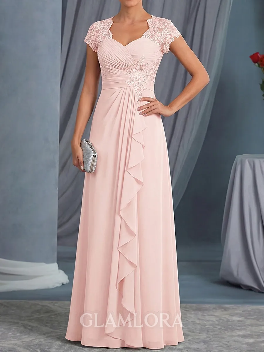 Regal A-Line Sweetheart Appliques Lace Floor-Length Chiffon Mother of the Bride Dress