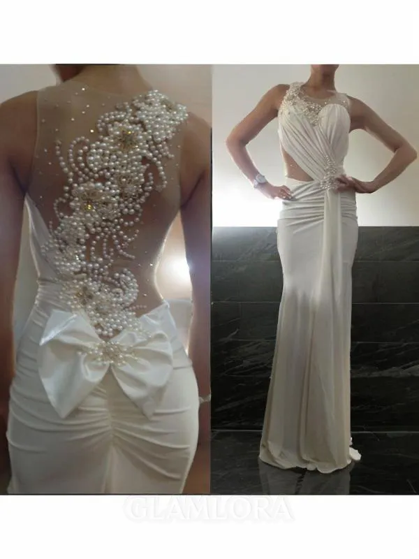 Trumpet/Mermaid Scoop Sleeveless Sweep Train Ariel Jersey Dress