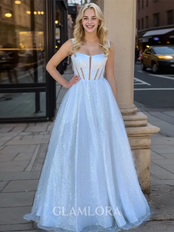 Fashion A-line Straps Sweep Train Dress