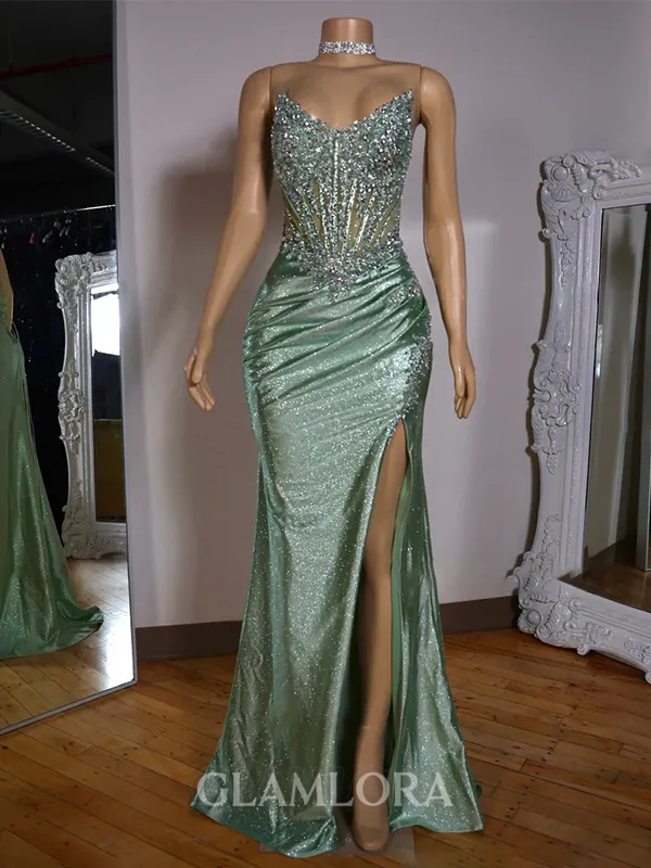 Delicate Sheath Sweetheart Pleated Sweep Train Corset Dress