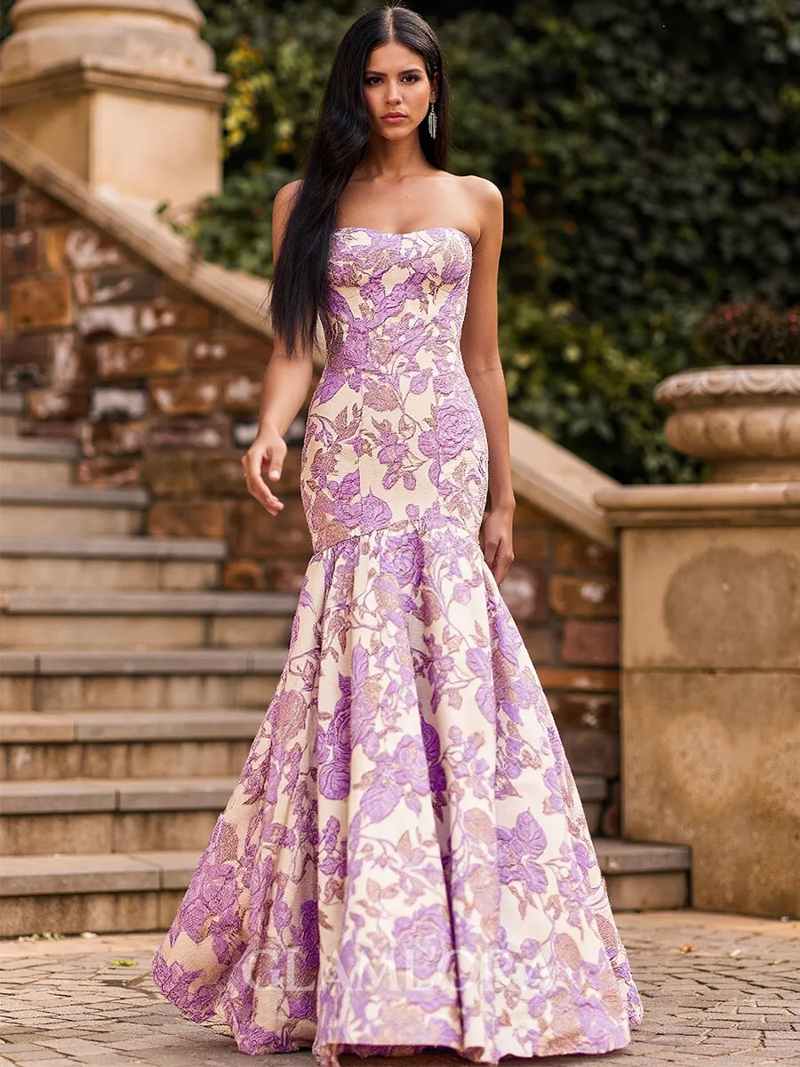 Perfect Mermaid Straight Sweep Train Corset Prom Dress