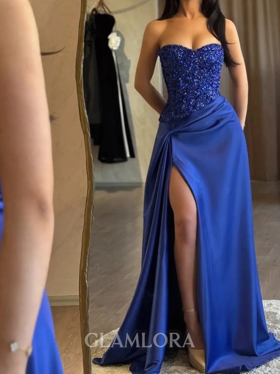 Striking Sheath Sweetheart Pleated Floor-Length Charmeuse Corset Prom Dress