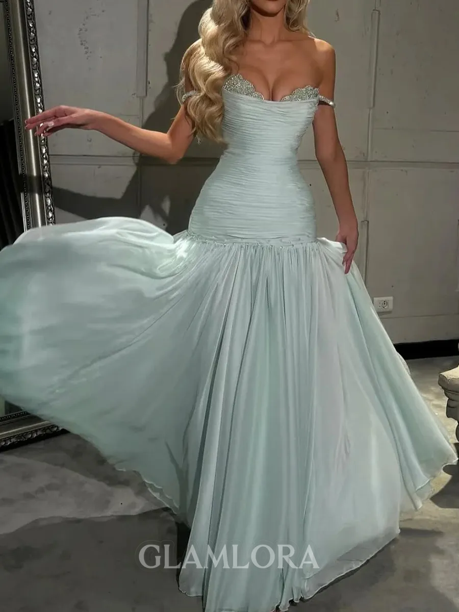 Fashion-forward A-line Sweetheart Ruffles Floor-Length 30D Chiffon Corset Prom Dress