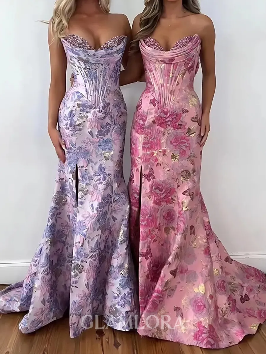 Exquisite Sheath Sweetheart Beading Floor-Length Corset Prom Dress