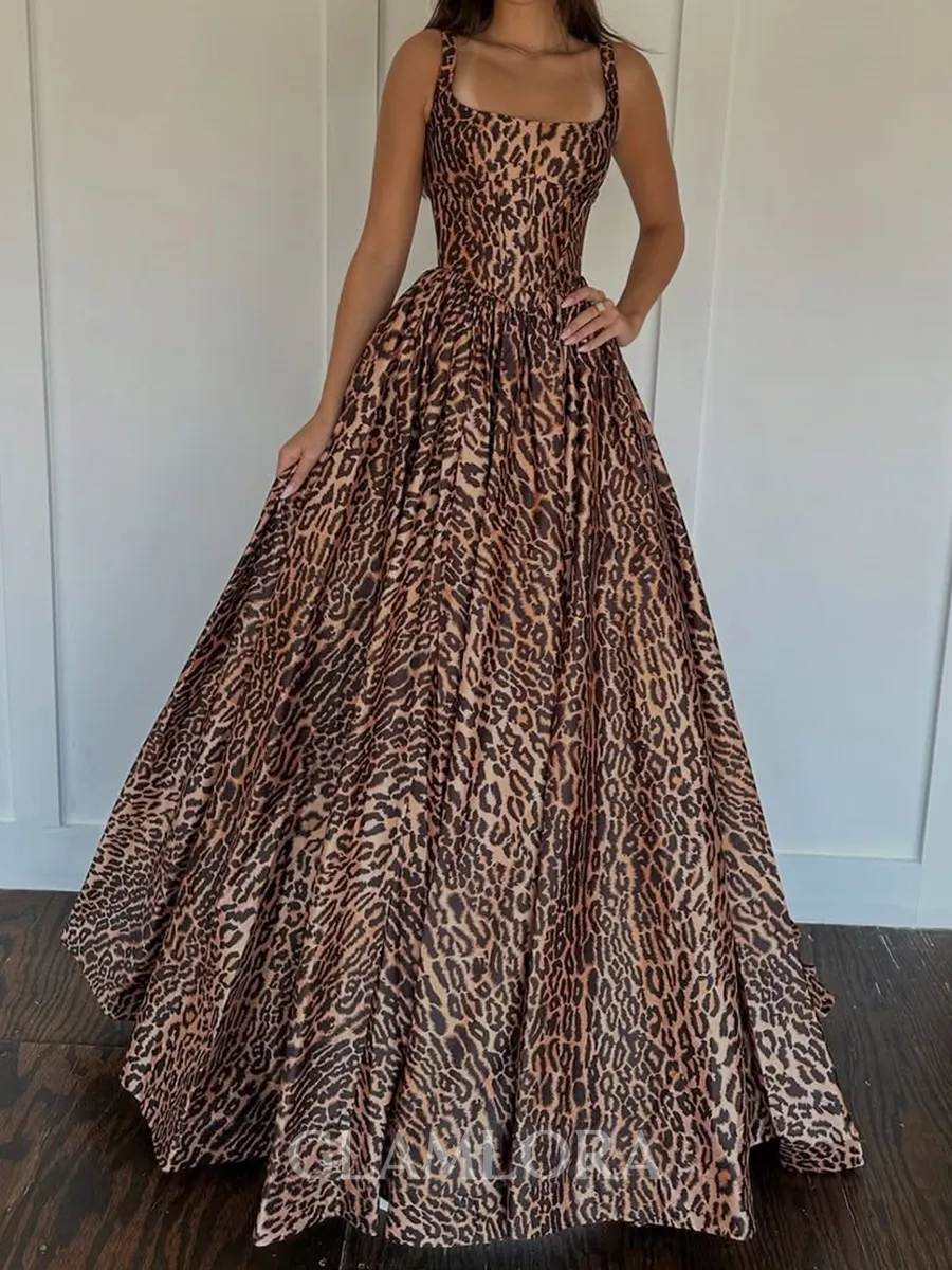 Show-stopping A-Line Square Ruffles Floor-Length Corset Prom Dress