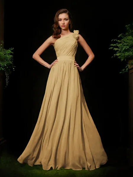 A-line One-Shoulder...