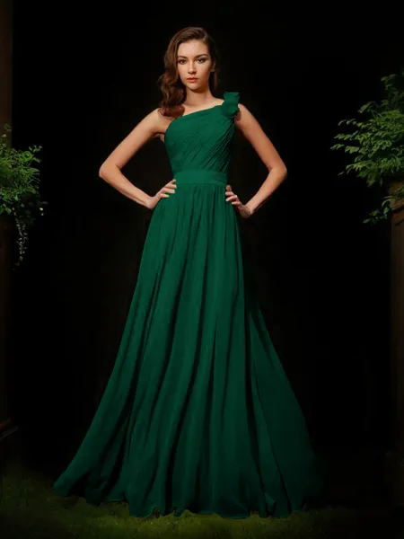 A-line One-Shoulder...