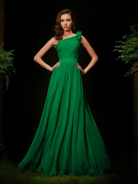 A-line One-Shoulder...