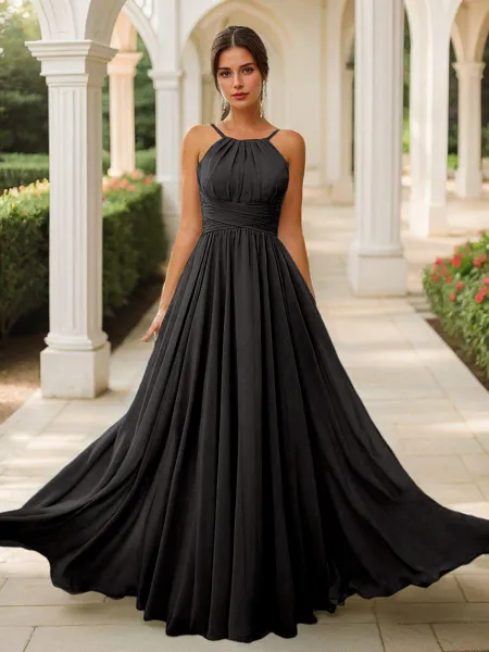 A-line Chic Halter...