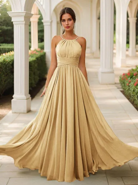 A-line Chic Halter...
