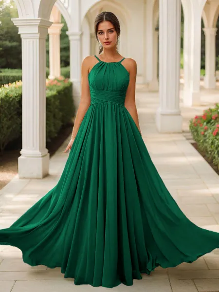 A-line Chic Halter...