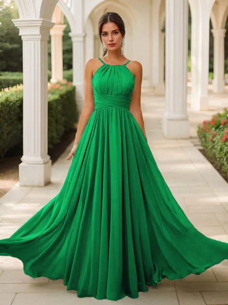 A-line Chic Halter...