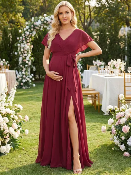 Hermosos A-Line V-Neck...