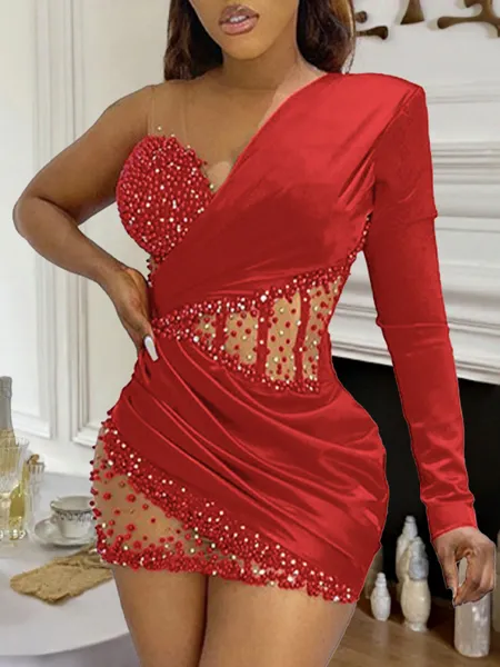 Grand Sheath V-Neck Long...
