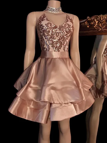 Opulent A-line V-Neck...