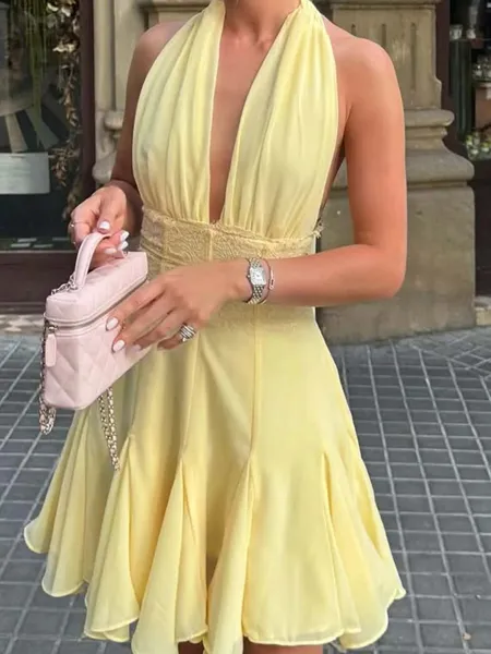 Hermosos A-line Halter...