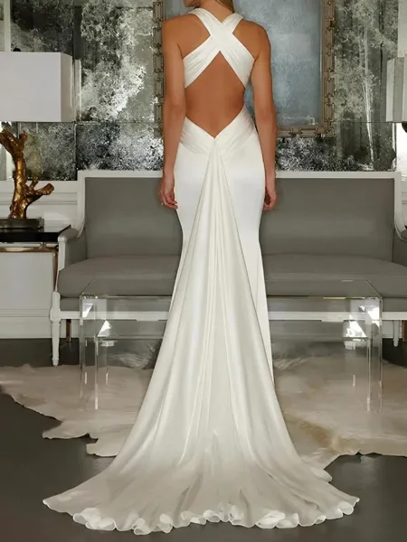 Classy Sheath V-Neck...