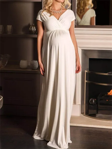 Striking A-Line V-Neck...