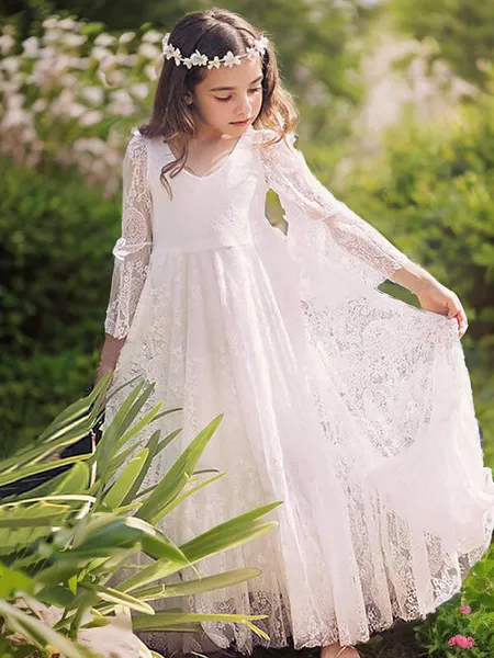 Charming A-line V-neck Long...