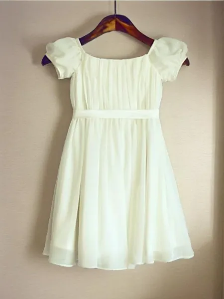 A-line Square Short Sleeves...