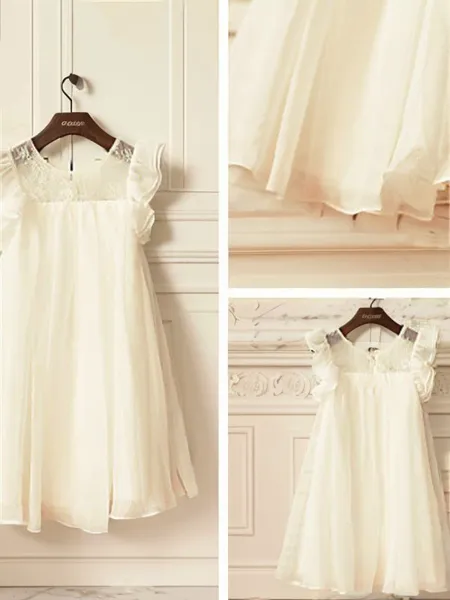 A-line Scoop Short Sleeves...