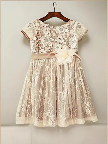 A-line Scoop Short Sleeves...
