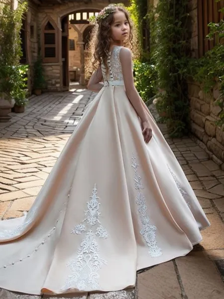 Petite A-Line Scoop Bowknot...