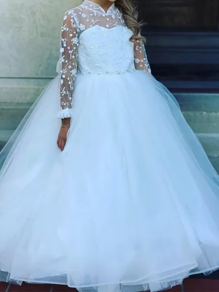 Joyful A-Line High Neck...