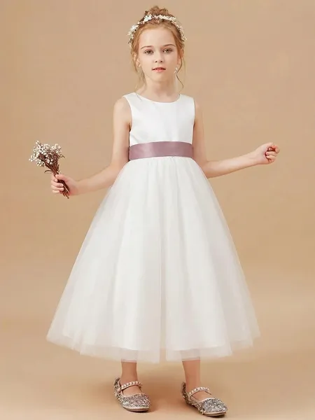 Joyful A-Line Scoop Bowknot...