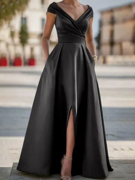 Stunning A-line V-Neck...