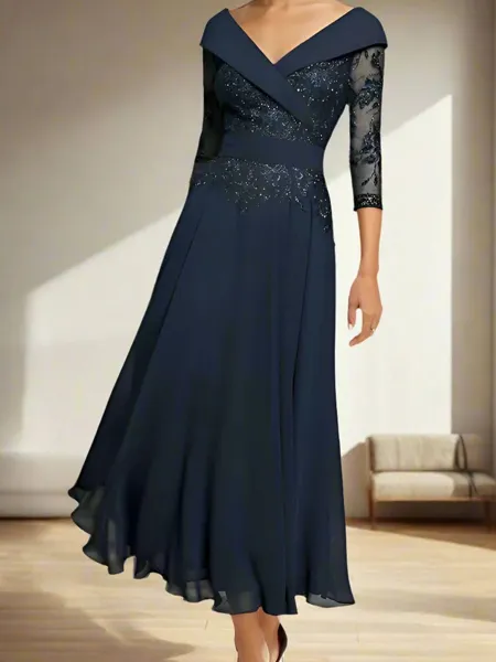 Show-stopping A-line V-Neck...