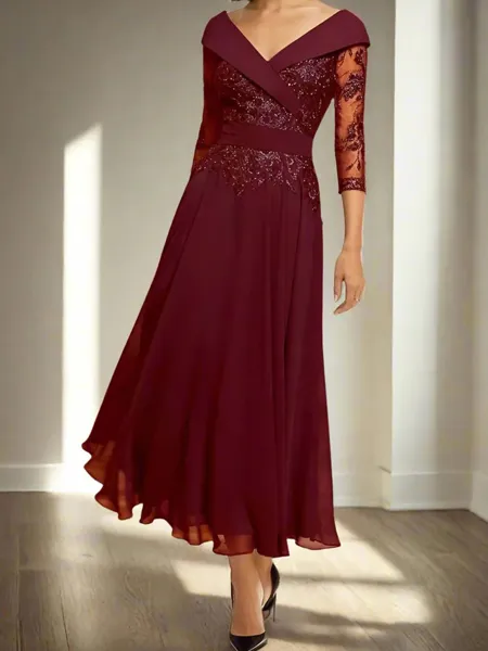 Show-stopping A-line V-Neck...