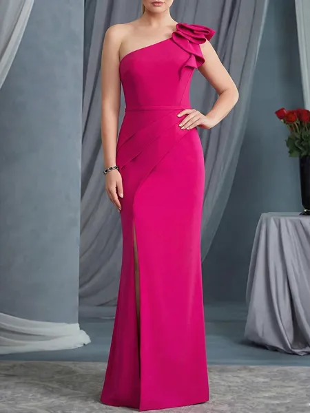Stylish Sheath One-Shoulder...