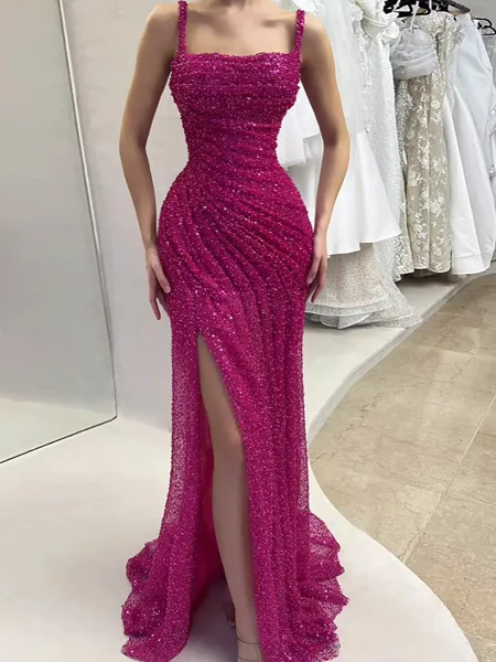 Glamorous Sheath Square...