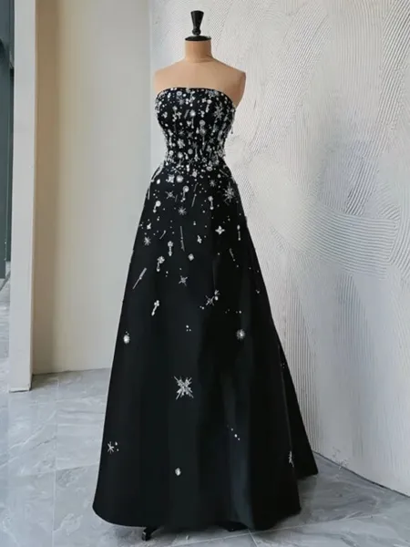 Glamorous A-Line Straight...