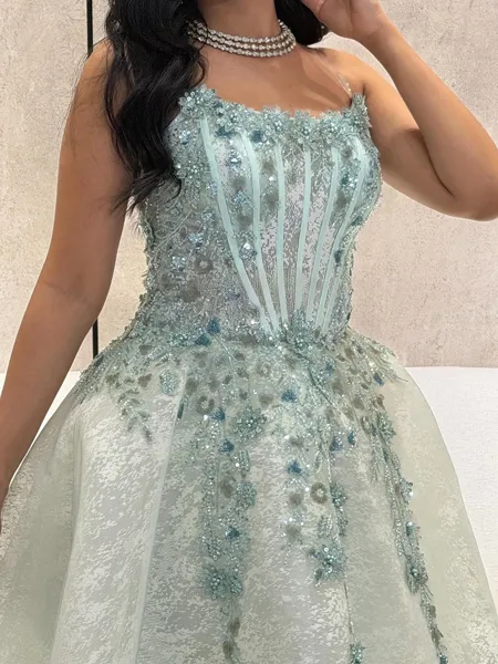 Classy A-Line Square Sequin...