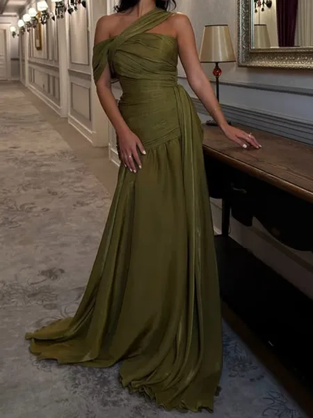 Fashion A-Line One-Shoulder...
