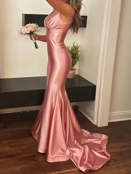 Elegant Sheath V-Neck...