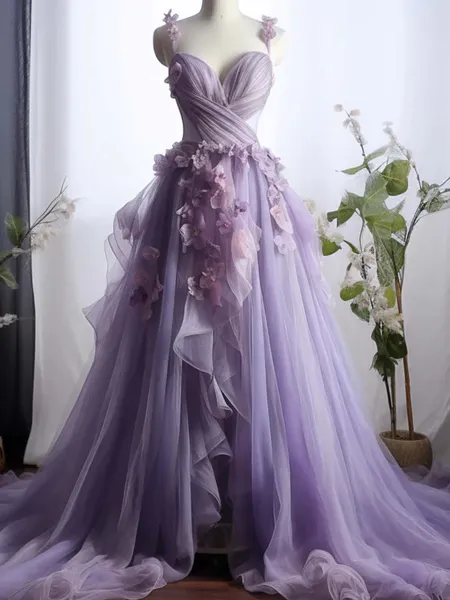 Glamorous A-Line Spaghetti...