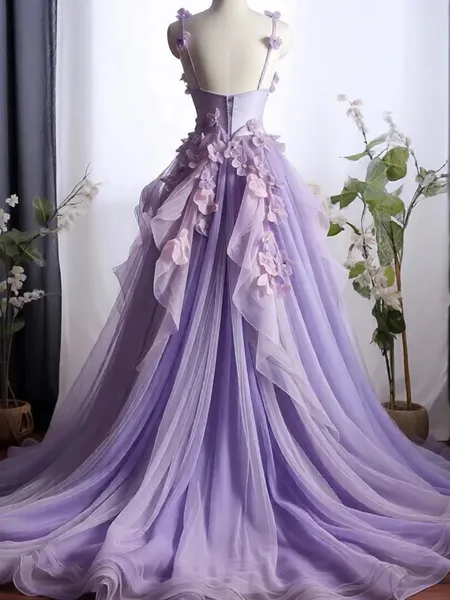 Glamorous A-Line Spaghetti...