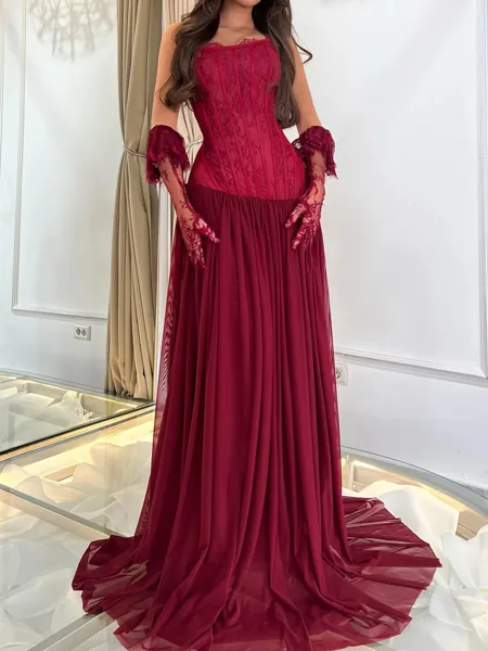 Extravagant A-Line Straight...