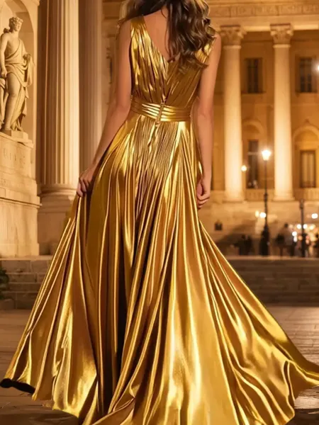 Unique A-Line V-Neck...