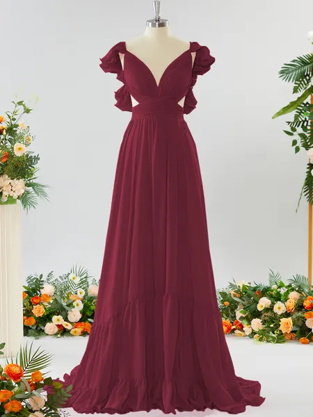 Stunning A-line V-neck...