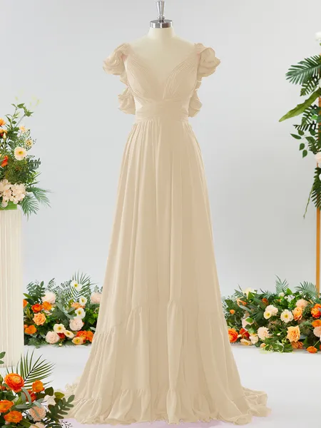 Stunning A-line V-neck...