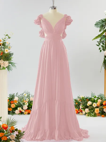 Stunning A-line V-neck...