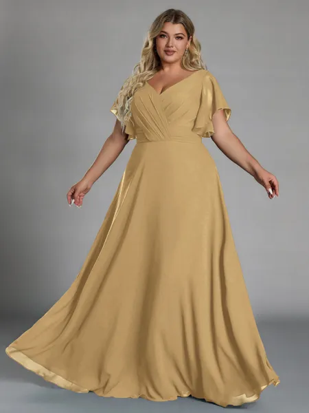 Gorgeous A-line V-Neck...