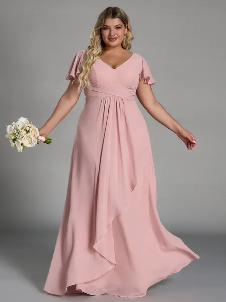 Enchanting A-line V-Neck...