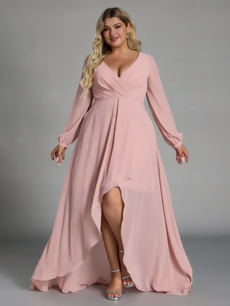 Hot A-line V-Neck Long...